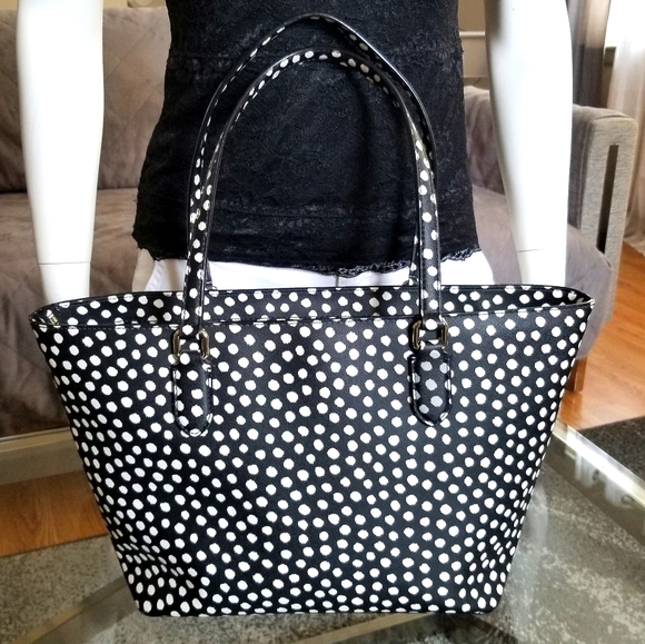 🔥SALE🔥Wonderful ♠️ KATIE SPADE Polka Dots Tote - Picture 3 of 11